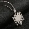 ألبانيا النسر قلادة القلائد الفولاذ المقاوم للصدأ سلسلة الحيوان مجوهرات هدايا