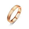 4 milímetros 6 milímetros de aço inoxidável Dull Anel polaca Rose Gold Promise Anel de Noivado Homens Casais designer de jóias de luxo de jóias mulheres anéis