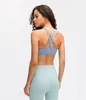 LU-15 2020 New Sports Women Breathable Yoga Top Gather Running Shirt Without Steel Ring Sexy Backless Underwear Fitness Yoga Bra