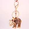 NEW Crystal Rhinestone Cute Elephant Metal Keychain Keyring Car Keychains Purse Charms Handbag animal elephant Pendant Best Gift