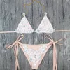 2018 Donne SwimWear Costume a due pezzi Sexy Paillettes Pizzo Bikini sexy Moda Split donna Costumi da bagno Nessun supporto in acciaio Supporto per il seno W9082880