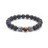 Oração Lava pedra de Buda Cabeça de Chakra cura Balance Beads Reiki Essencial Oil Difusor Bracelet Jóias