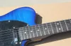 Guitarra azul personalizada de fábrica com placa de guarda preta e placa de madeira rosa, pode ser personalizada de acordo com a exigência.