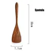 New 2019 Teak unpainted solid wood spatula kitchen Cookware stir-fry soup wooden spoon wooden shovel Kitchen supplies wholesale