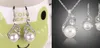 Kvinnor Crystal Pearl Pendant Halsband Örhängen Set Smycken Silver Pläterad Kedja Halsband Smycken Ställer Weding Gift för Girl Lady Billiga Partihandel