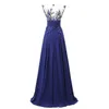 Under 50 Elegant Floor Length Formal Evening Dresses Chiffon long Party Dresses with Appliques and Crystals Prom Dresses 8574264