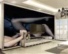 3D 홈 배경 화면 슬림 섹시 아름 다운 소녀와 긴 다리 거실 침실 배경 벽 장식 벽화 벽 종이