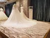 2024 Luxury High Neck Crystal Beads A-Line Wedding Dress with Warp Romantic Arabic Lace Wedding Clown Wedding Dresses Vestido de Noiva