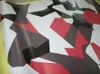 Pixel Red Grey Black Camouflage Vinyl Wrap für Fahrzeugauto -Wrap Graphic Camo Wrap Abdeckung Autoaufkleber 1.52 x 30 m 5x98ft