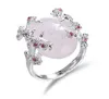 European rhinestone crystal opal stone branch flower ring Eu size 6 to 104970782