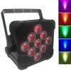 12 sztuk LED Lights 9x18W RGBWA UV 6IN1 DMX Bezprzewodowa bateria Zasilana Par Flat Wedding Uplight Wash DJ Zniszczenie