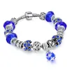 Nouveaux bijoux de luxe pour femmes cristal 5 couleurs 925 bijoux en argent sterling Bracelet de perles de verre fin bracelet de créateur de bricolage pandora AA214