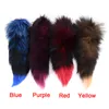 Fox Tail Fur Sac à clés Sac de chaîne de clé Carrée Keychain Pompom Charm Pendant Silver Buckle Téléphone Femme Gfit 4 Colors2690847