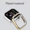 Kristall Bumper Strass Schutz Abdeckung für Apple Watch 38mm 44mm Diamant PC vergoldet Uhr Fall für iWatch Serie 4/3/2/1 40mm 42mm