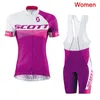 Sommar Scott Kvinnor Cykling Jersey Bib / Shorts Set MTB Bike Kläder Andningsbara Cykel Kläder Kort Maillot Culotte Y21031911