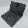 168 DHL Estuche de cuero con teclado de interfaz micro USB para Tablet PC MID de 7 pulgadas A-JP