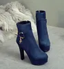 Small big size 32 33 34 to 40 41 42 43 fashion women winter ankle bootie burgundy blue black come with box6126774