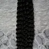 100% Remy Hair Loop Micro Ring Pärlor Human Kinky Curly Micro Link Hårförlängningar 10-24 tum 1g / sträng 100g Micro Ring Hair Extensions