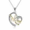 Mode 7 stijl hart met zirkoon moeder liefde charme ketting liefde familie sieraden moeder hanger woord geschenken groothandel nieuw aangekomen