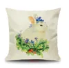 types de vente chaude lapin de pâques dessin animé imprimé composilinen taie d'oreiller canapé housse de coussin sans remplissage intérieur 42x42cm approvisionnement transfrontalier