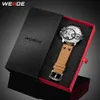 cwp 2021 WEIDE watches Man Luxury Sport Military PU brown leather Strap bracelet Band Quartz Movement Analog Clock Wristwatches Re341C