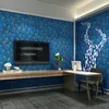 3D Noble Peacock Feather Home Wall Paper Roll Sydostasien Stil Sovrum Vardagsrum Tema Hotell Rum TV Bakgrund Elegant Bakgrund