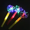 LED MAGIC WAND CHILDRES LUMINOUS TOYカラフルな星のムーンバタフライ輝く魔法の杖全体の雪プリンセスロマンスクラウンフラッシュS8417203