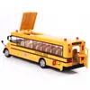 KDW Alloy Car Modelo Brinquedo, Ônibus Escolar com Luz, Som, Pull-back, Alta Simulação para a Festa de Aniversário de Criança Presente, Coleção, Decoração de Casa