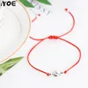 Handmade Red Thread String Rope A-S Letter Beads Bracelet For Women Men Silver Color Initials Name Bracelets Couple Jewelry