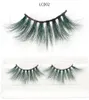 25mm Mink Lashes 3D Colorful Cross Long Thick Makeup Eyelash Extensions 5d 25 mm False Eyelashes with packaging box