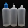 Fast Shipping 120ml Empty E cig Liquid Plastic Dropper Bottles With Childproof Bottles Cap Needle Tip 120ml