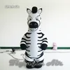 Parade Performance Walking aufblasbares Zebra-Kostüm, 2 m, lustiger tragbarer aufblasbarer Cartoon-Tier-Maskottchen-Anzug für Erwachsene für Veranstaltungen