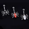 Sexy Spider Insect Wasit Belly Dance Crystal Body Sieraden Roestvrij staal Rhinestone Navel Bell Button Piercing Dangle Ringen voor Vrouwen