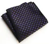 Män Pocket Squares Dot Pattern Blue Handkerchief Fashion Hanky ​​För Män Bröllop Business Suit Tillbehör 25cm * 25cm