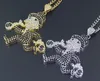 Fashion- Hop-Halsketten 76cm Gold-Cuban Kettenlauf Puppe-Karikatur gefrorener heraus Anhänger Halskette