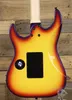 Custom Made George Lynch Signature Tiger Stripe rayon de soleil pourpre Bord guitare électrique Noir Matériel Tremolo, Locking Tuners