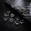 التاج Elepant Turtle Heart Rings Rings Silver Knuckle Ring مجموعة سحر Women Midi Ring Will and Sandy Fashion Jewelry