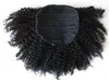 High Puff Afro Ponytail Sznurek z Kinky Curly Bangs Krótkie Afro Kinky Kręcone Kiny Kliniane Klinki Kliniowe 120g Ludzkie Kręcone Włosy Bun Puff Ponytail