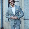 Trajes de boda clásicos a cuadros para hombres, estilo británico, dos botones, solapa con muescas, esmoquin, trabajo formal, graduación, oficina, negocios, chaqueta (chaqueta + pantalones)