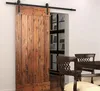 Kit de piste de quincaillerie de porte de grange coulissante noire en bois classique pour appartement