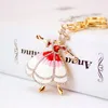 Dancing Girls Pendant Keychain Beauty Oil Drop Alloy Vintage Car Key Ring Gold Tone Lobster Claps Key Chains Holder Bag Charm Jewelry