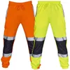 Nouveau mode décontracté hommes pantalons Patchwork argent réfléchissant mode noir Orange pantalon de créateur grande taille SXL VVJU