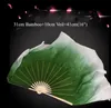 Ny anpassad mörkgrön vit gradient Belly Dance Fan Real Silk Veils par Half Circle Dual Layers Women Dance Fan Props254p