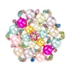 Multi-Pearl и Rhinestone Кристалл Diamante Круглые Цветочные Свадебные Брошь Пром Свадебные Прищепки