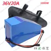 36V 20AH 1000W Triangle Battery Electric Bike Lithium ion Battery pack 36V with PVC Soft package case 30A BMS and 42V 2A charger