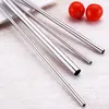 Durable Stainless Steel 8.5" 10.5" Straight bend Drinking Straw dia 6mm 8mm 12mm Straws Metal Bar Family kitchen DHL