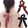 Corda de cabelo bonito corda veludo scrunchies bowknot faixas elásticas de cabelo elástico para mulheres arco laços portadores de rabo de cavalo Acessórios DC369