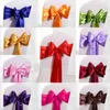 Bröllopsstolskydd Sashes Satin Fabric Bow Tie Ribbon Band Decoration Hotel Party Supplies