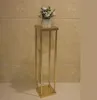 Stand de fleurs 80 cm de haut candélabres de mariage métal table de cristal pièce maîtresse table carrée stand de fleurs pièce maîtresse de mariage, décoration de mariage