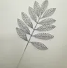 20st 40 * 19cm Glitter Powder Leaf Branch för blomsterarrangemang Julfest Hem Bröllop Garden Decoration